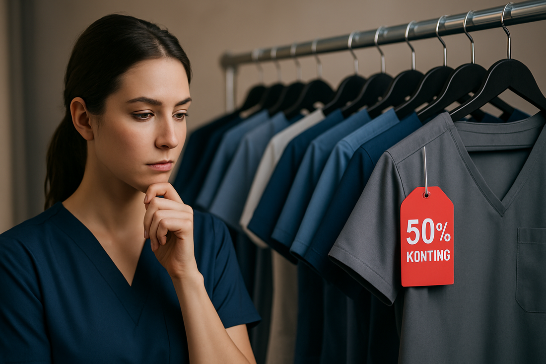 Zorg shirt outlet: vorig seizoen = 50% korting - wat is het verschil?