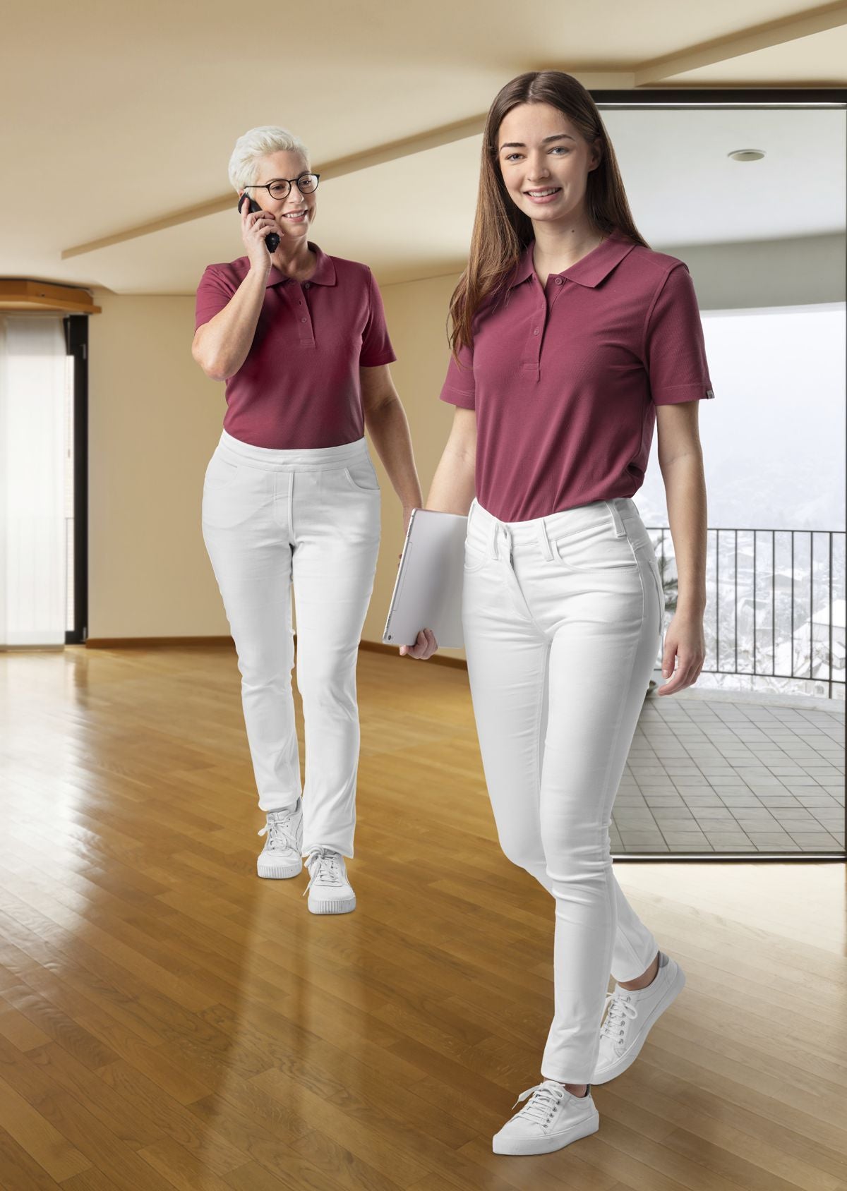 BP® Shape fit stretch-skinny voor dames wit met skinny fit en elastische tailleband