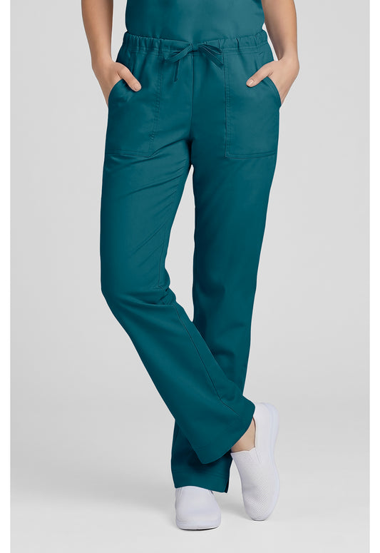 Middelhoge taille, slim fit, rechte broek met trekkoord met elastische tailleband en 2-way stretch WWE4203