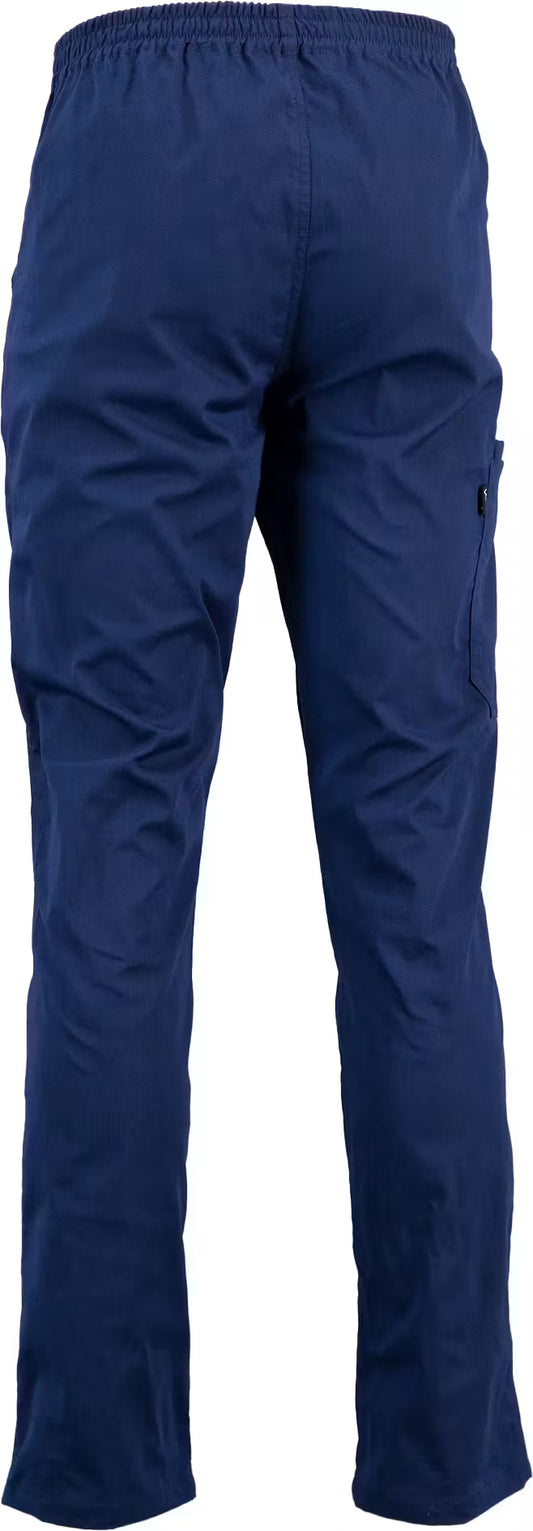 Achteraanzicht van Alsico Siebe donkerblauwe heren zorgbroek met regular fit