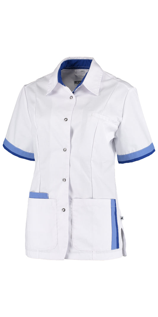 Ladies care jacket Kristel white with color accents in 3 colors