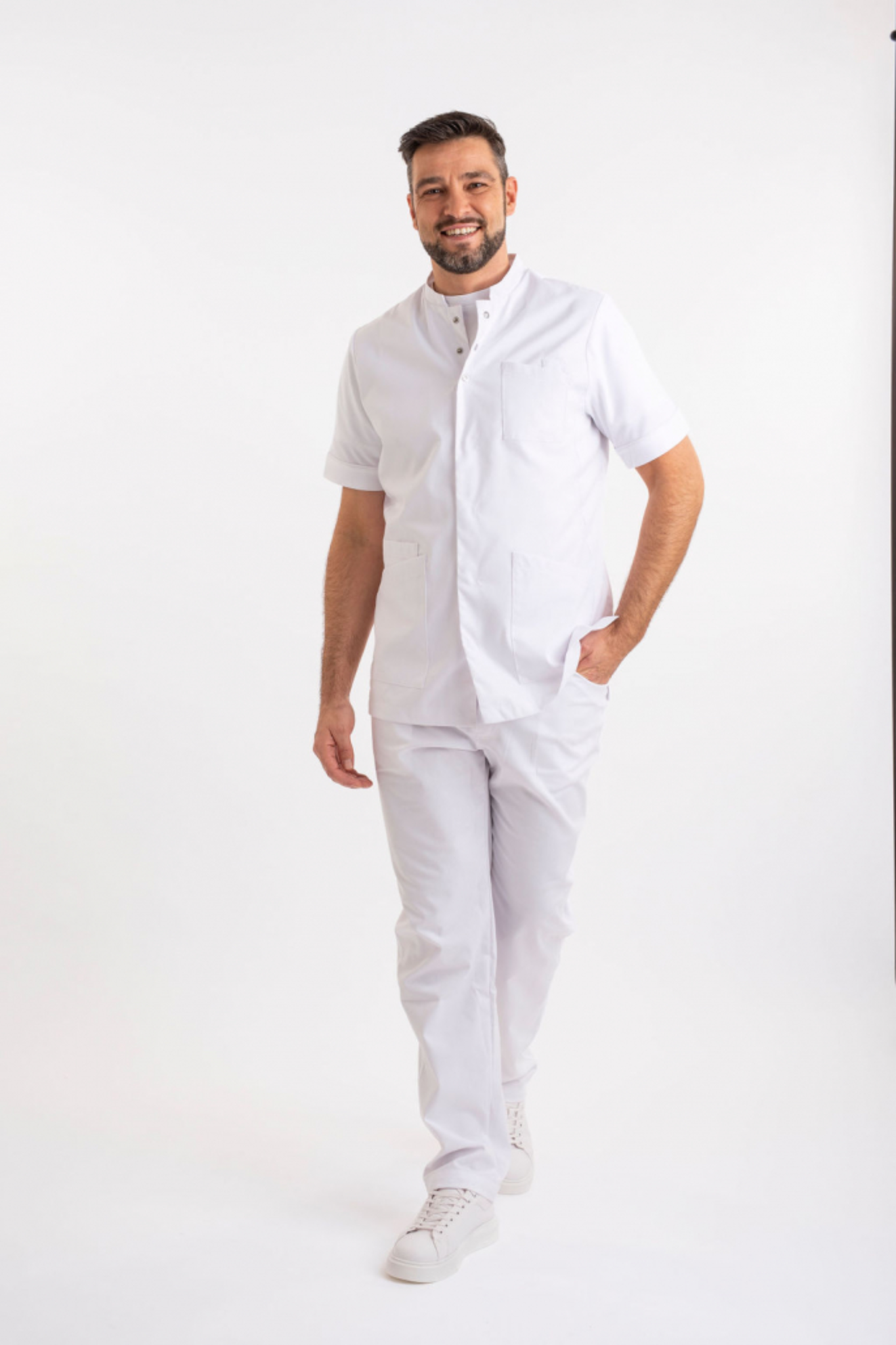 SHAE ARTHUR JACK Tuniek Unisex Staande Boord met Doorknoopsluiting