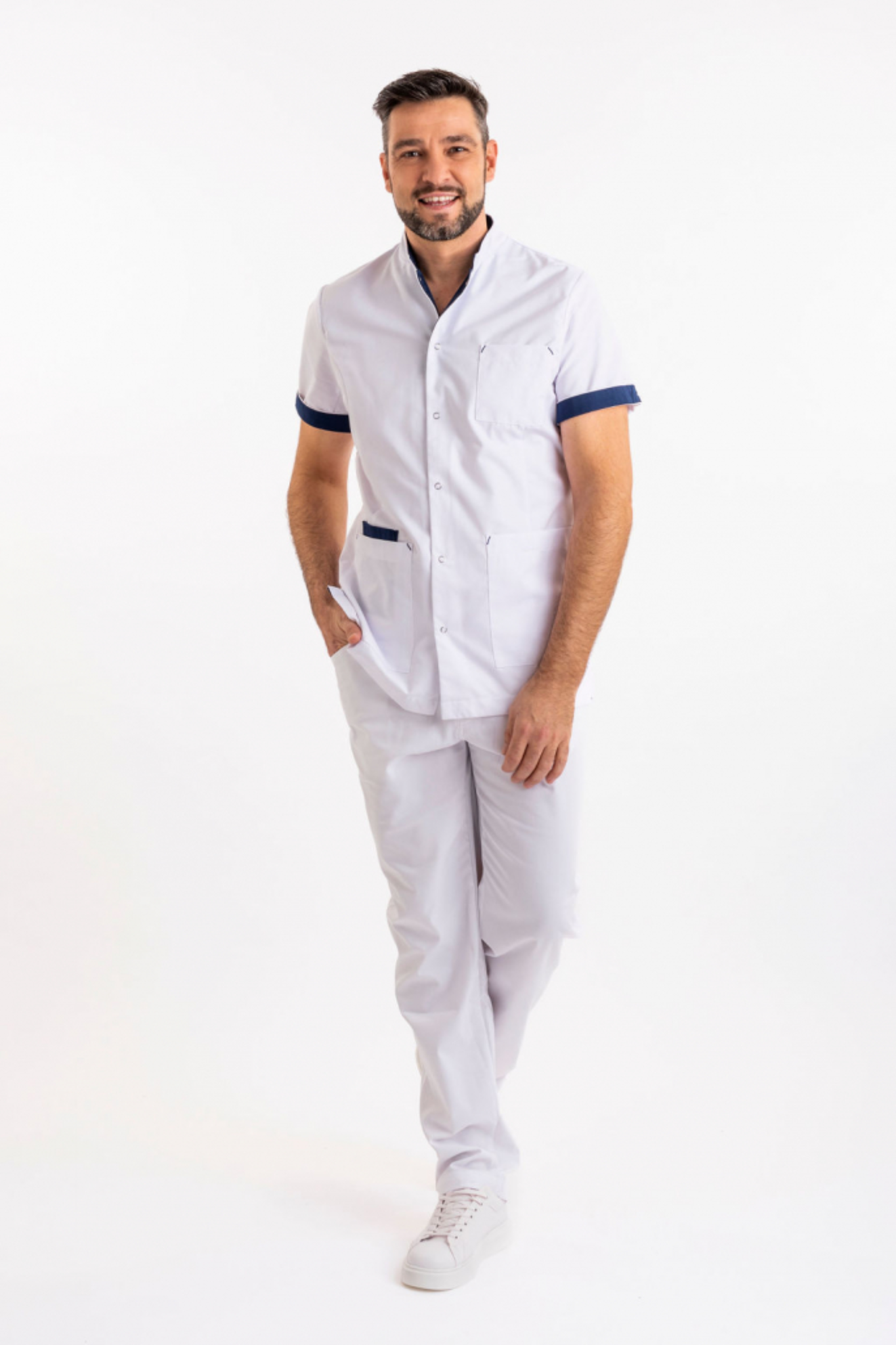 SHAE ANDREW JACK Tuniek Unisex Staande Boord met Doorknoopsluiting