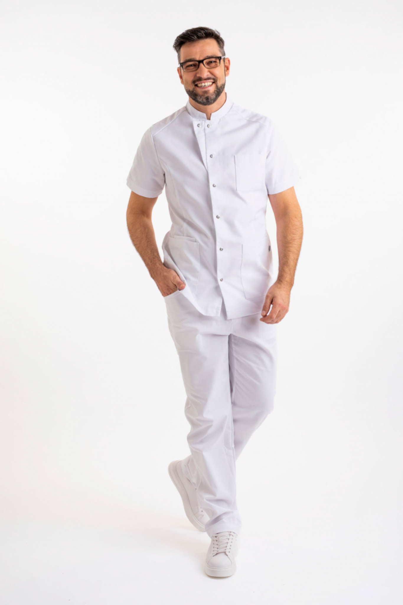 SHAE LUKE JACK Tuniek Unisex V-Hals met Drukkersluiting