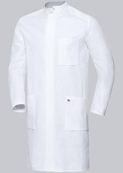 BP katoenen zorgjas voor heren van 100% katoen met opstaande kraag en drukknoopsluiting voor zorgprofessionals