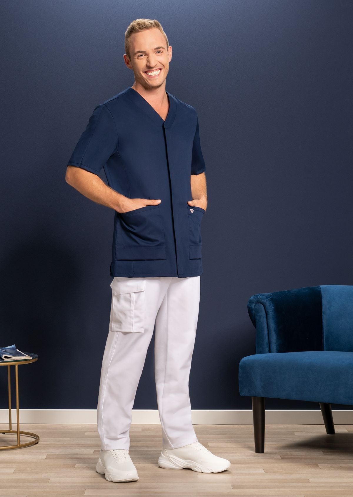 BP® cargo jeans voor haar & hem unisex wit met cargozakken en smartphonevak