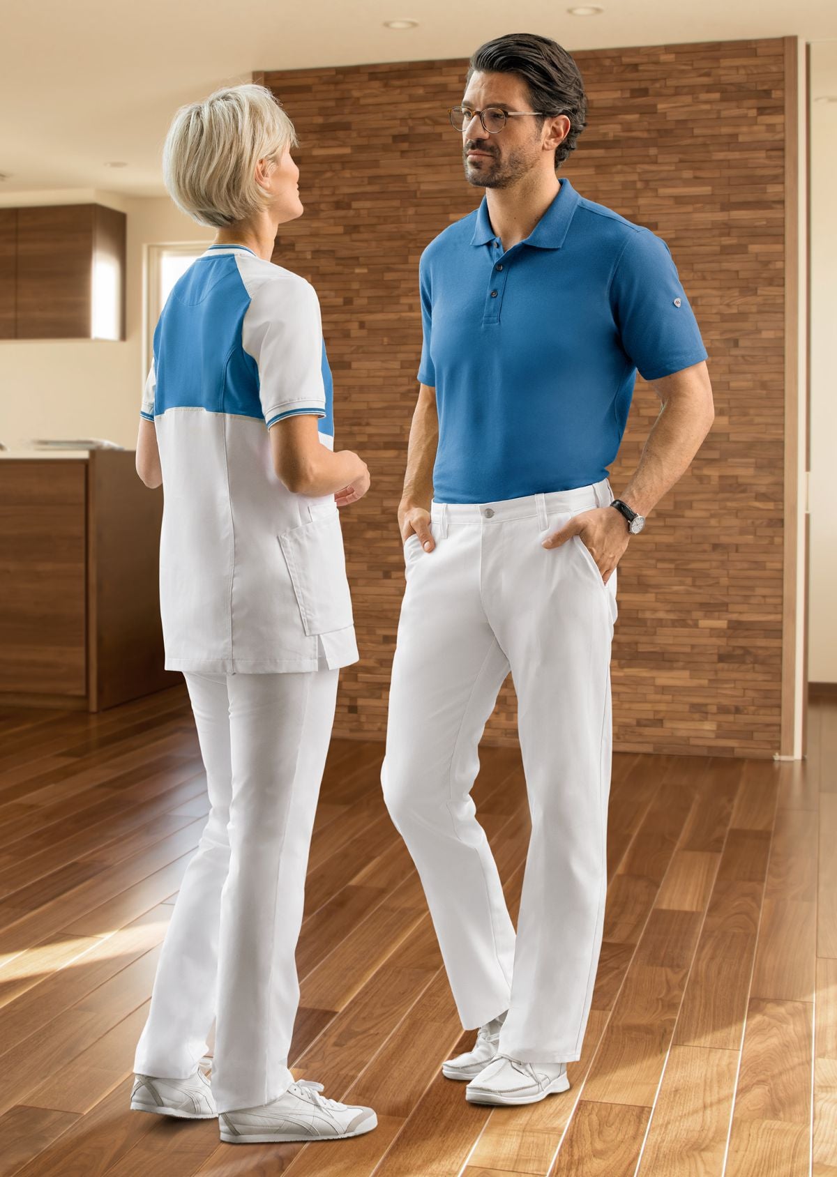 BP® katoenen chinobroek voor dames wit met modern fit en 100% katoen