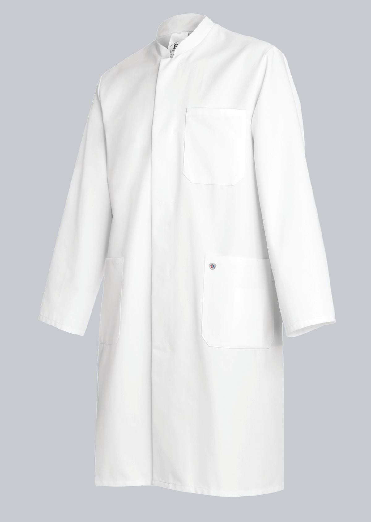 BP lange herenjas van katoen-polyester met opstaande kraag en blinde drukknoopsluiting