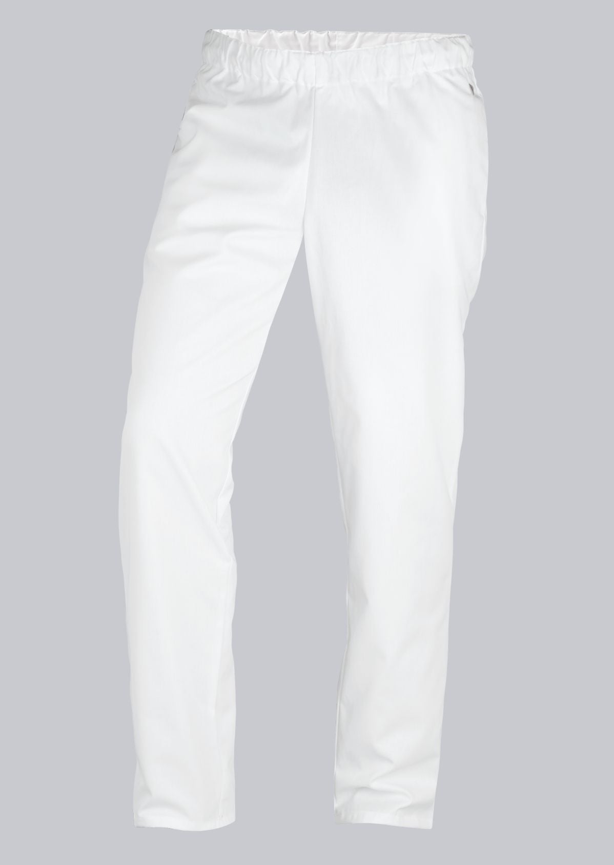 BP® katoenen pantalon voor haar & hem unisex wit met tunnelkoord en elastische taille