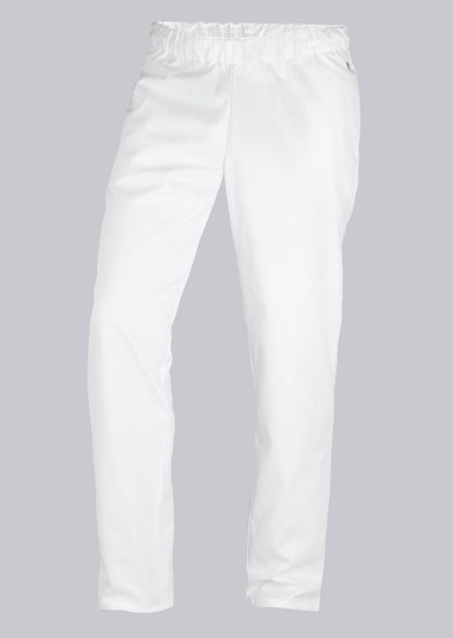 BP® katoenen pantalon voor haar & hem unisex wit met tunnelkoord en elastische taille