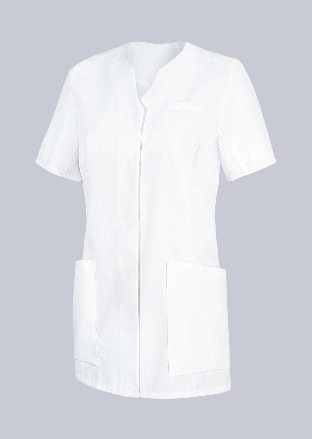 BP dames zorgtuniek met stretch-inzetstukken, blinde drukknopen en slanke pasvorm voor zorgprofessionals