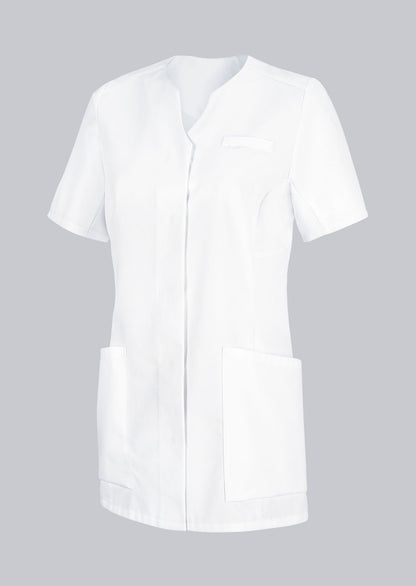BP dames zorgtuniek met stretch-inzetstukken, blinde drukknopen en slanke pasvorm voor zorgprofessionals