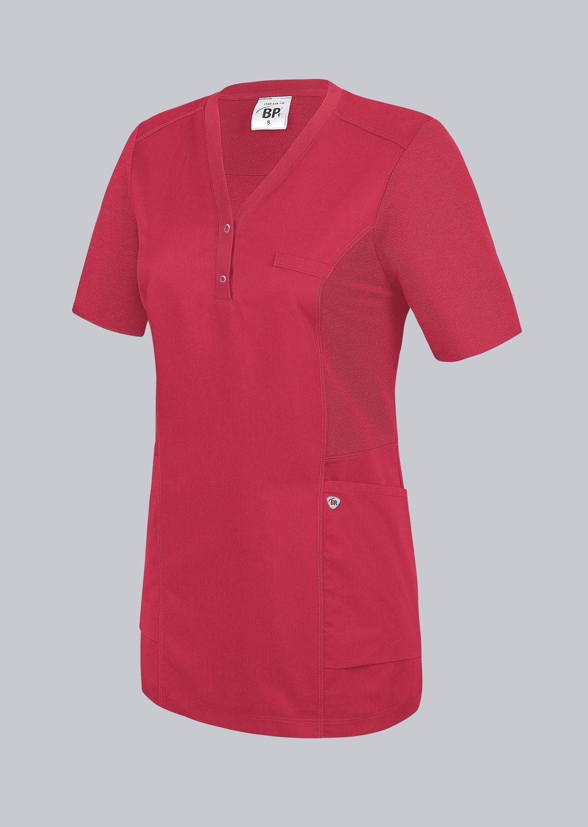 BP dames zorgtuniek in coral met stijlvolle washed look en praktische zakken