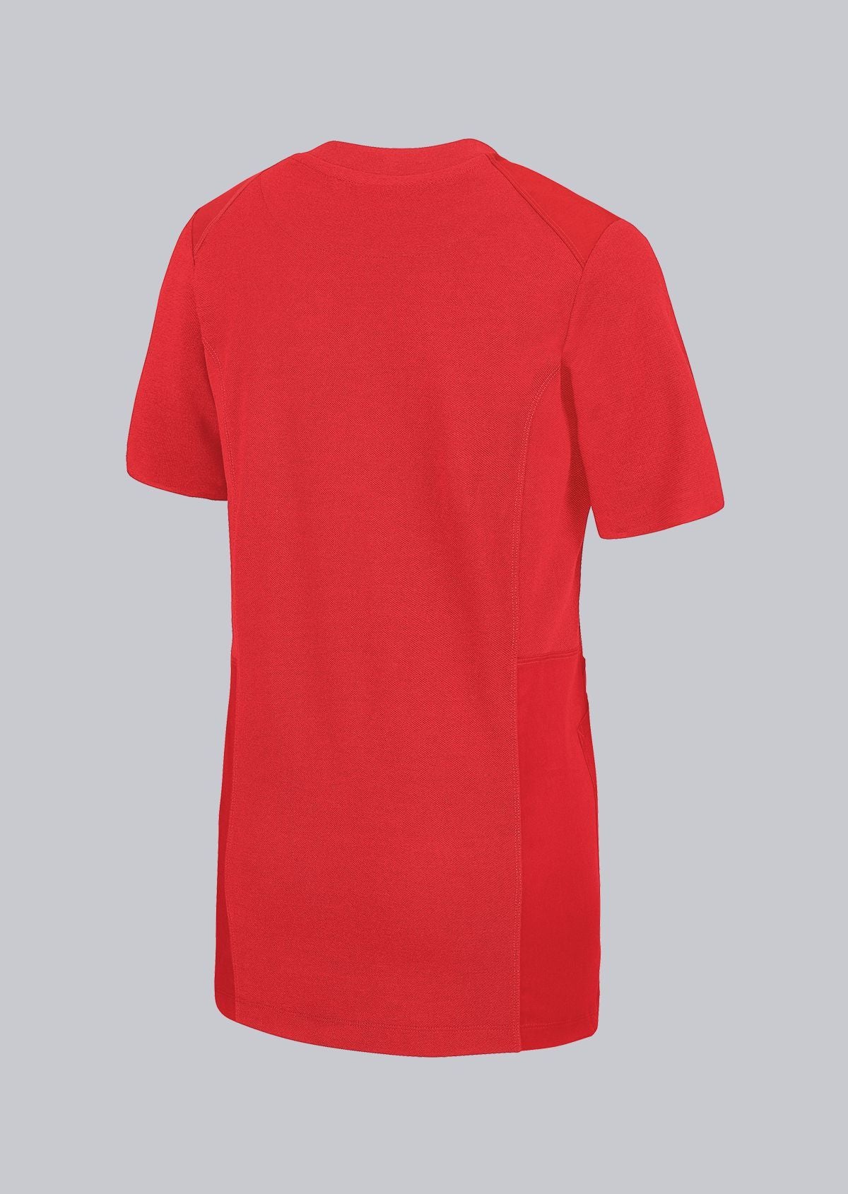 BP dames zorgtuniek in rood met washed look en comfortabele pasvorm voor zorgprofessionals