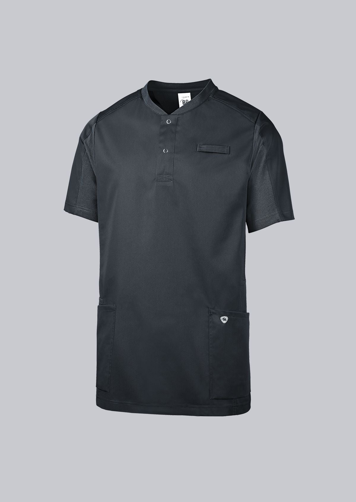 BP unisex zorgtuniek in antraciet met washed look en comfortabele pasvorm voor zorgprofessionals