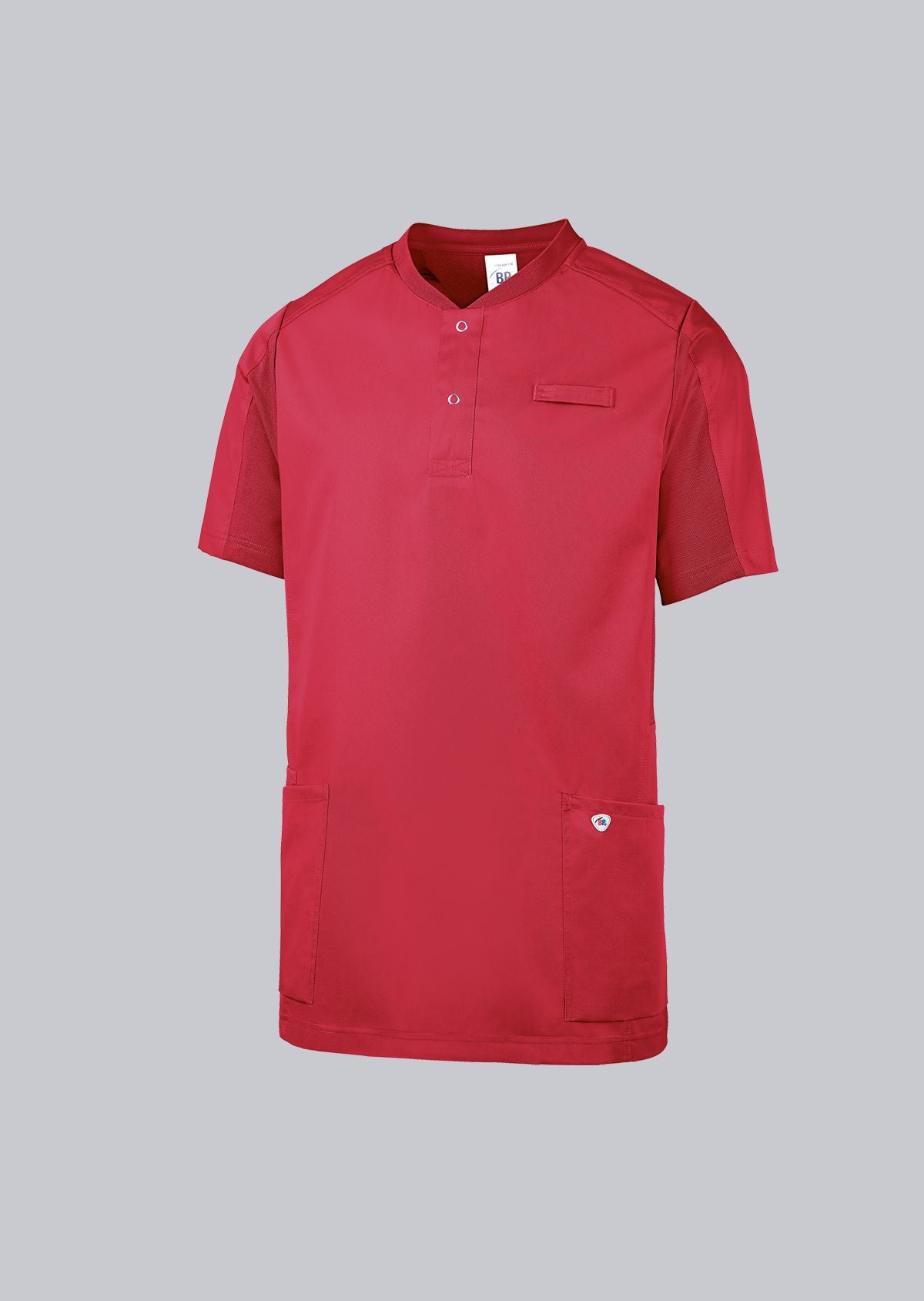 BP unisex zorgtuniek in coral met stijlvolle washed look en praktische zakken