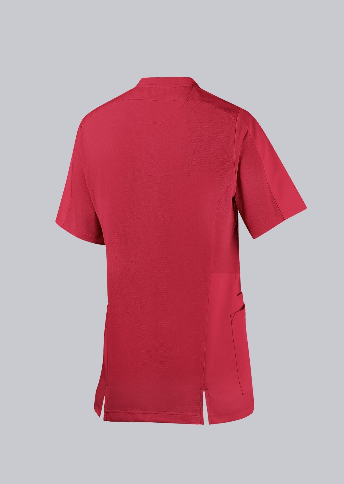 BP unisex zorgtuniek in coral met stijlvolle washed look en praktische zakken