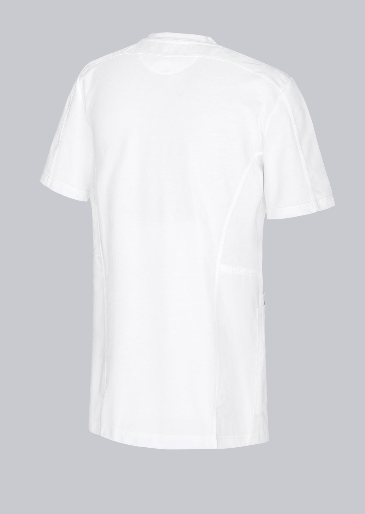 BP unisex zorgtuniek in wit met piqué-inzetstukken en optimale bewegingsvrijheid