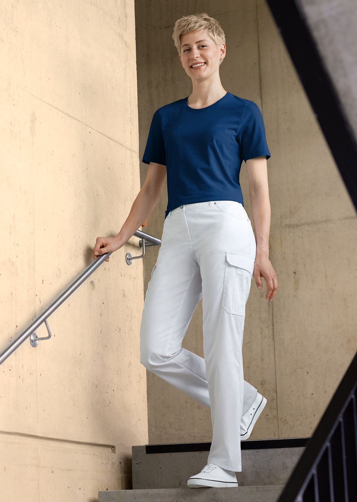 BP® stretch damesjeans wit met five-pocket design en stretchmateriaal