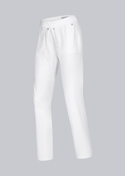 BP® comfortabele stretch-broek voor dames wit met elastomultiester en elastische tailleband