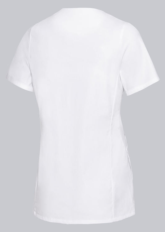 BP stretch damestuniek met extra elastische stof, V-hals zonder inkijk en slanke pasvorm voor zorgprofessionals