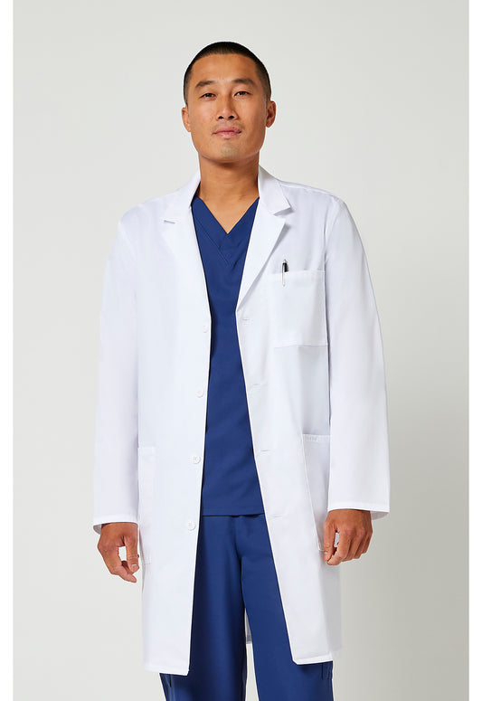 38" unisex laboratoriumjas met reverskraag en mechanische stretch CKE460
