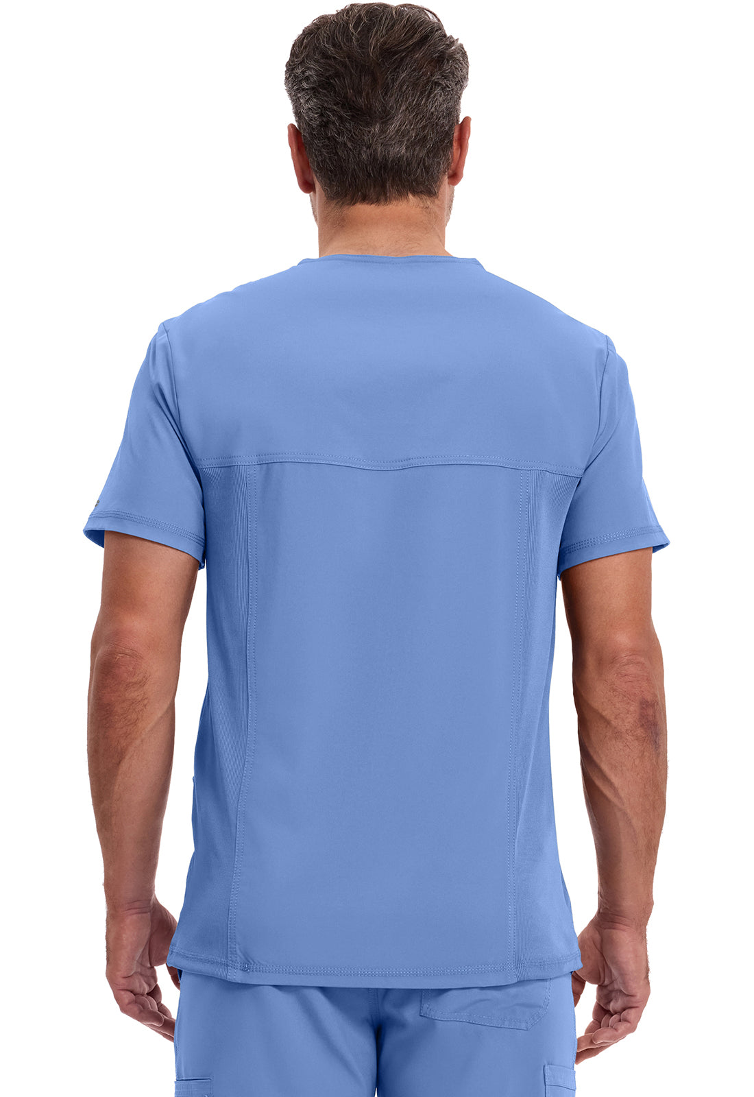 Heren T-shirt met V-hals met ribgebreide panelen en 360° stretch CKE900A