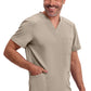 Heren T-shirt met V-hals met ribgebreide panelen en 360° stretch CKE900A