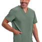 Heren T-shirt met V-hals met ribgebreide panelen en 360° stretch CKE900A