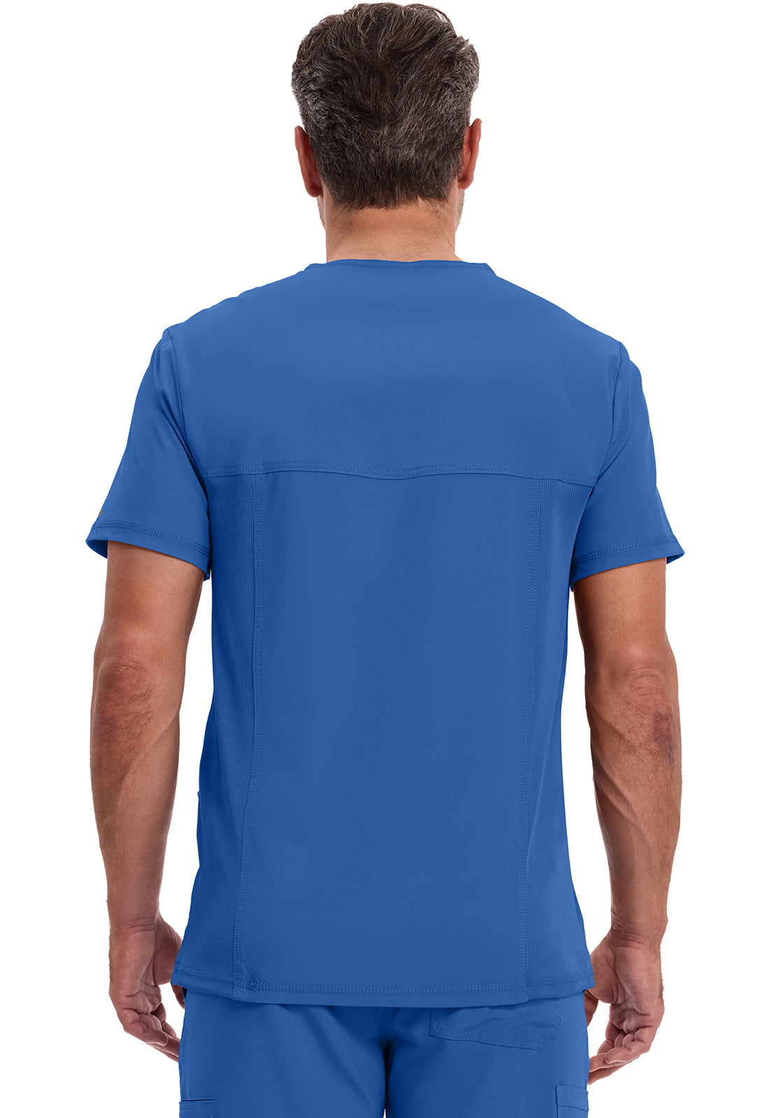 Heren T-shirt met V-hals met ribgebreide panelen en 360° stretch CKE900A