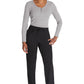 Middelhoge taille broek met rechte pijpen en trekkoord dames met 360° stretch en cargozakken DKE010