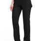 Mid-rise taps toelopende pull-on broek dames met elastische tailleband en stretchstof