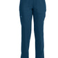Mid-rise taps toelopende pull-on broek dames met elastische tailleband en stretchstof