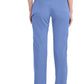 Mid-rise taps toelopende pull-on broek dames met elastische tailleband en stretchstof