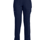 Mid-rise taps toelopende pull-on broek dames met elastische tailleband en stretchstof