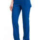 Mid-rise taps toelopende pull-on broek dames met elastische tailleband en stretchstof