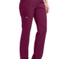 Mid-rise taps toelopende pull-on broek dames met elastische tailleband en stretchstof
