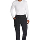 Herenbroek met middelhoge taille en rechte pijpen met elastische tailleband en 2-way stretch