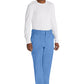 Herenbroek met middelhoge taille en rechte pijpen met elastische tailleband en 2-way stretch