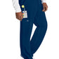 Herenbroek met middelhoge taille en rechte pijpen met elastische tailleband en 2-way stretch