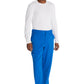 Herenbroek met middelhoge taille en rechte pijpen met elastische tailleband en 2-way stretch