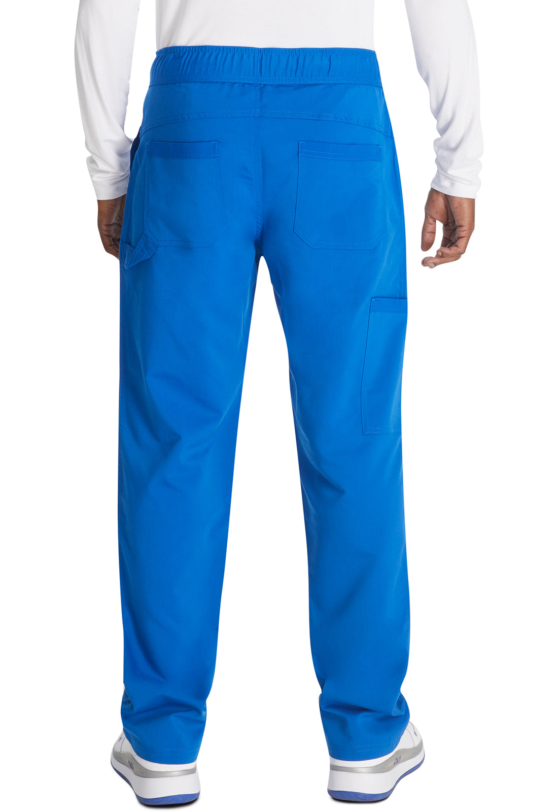 Herenbroek met middelhoge taille en rechte pijpen met elastische tailleband en 2-way stretch