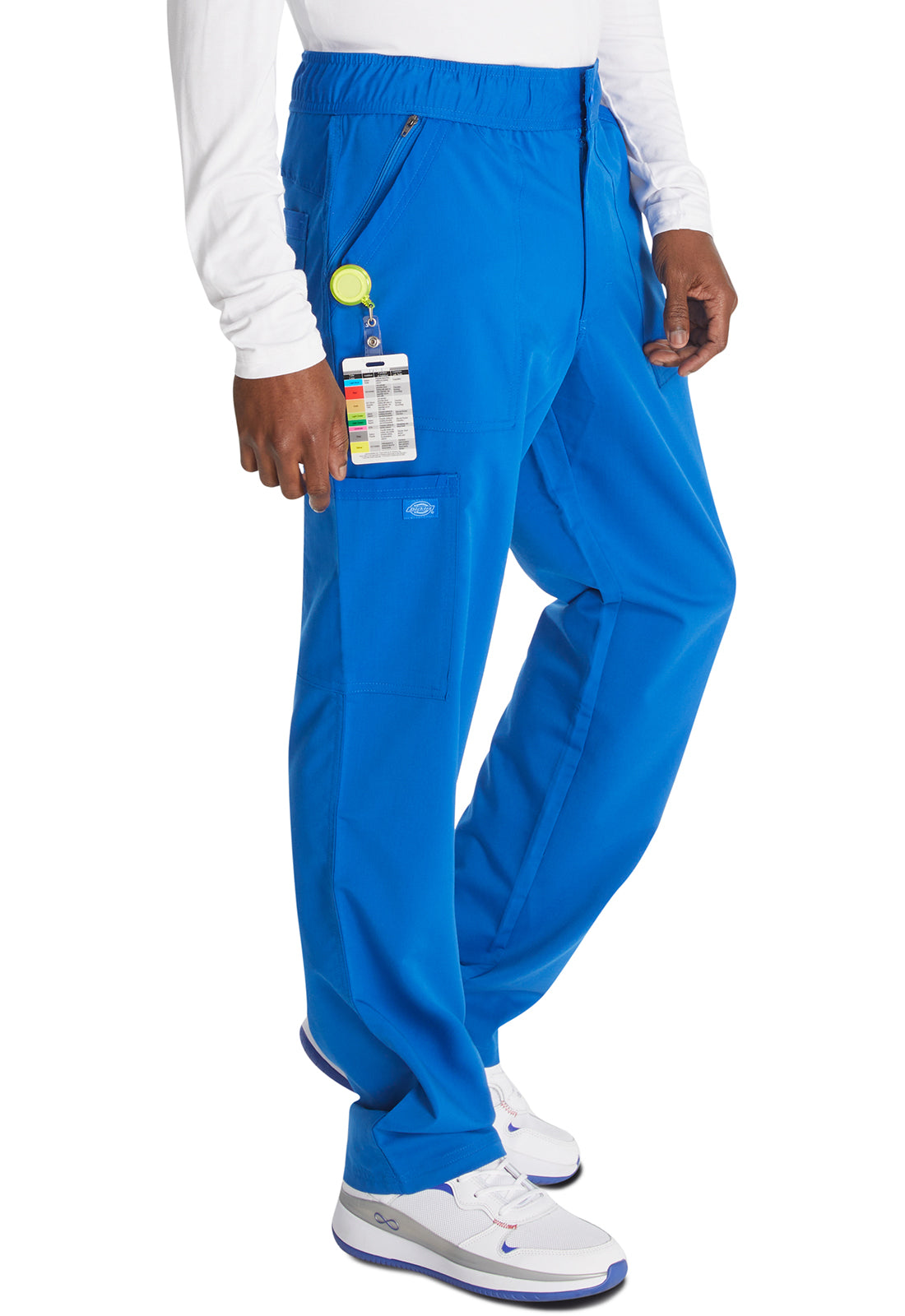 Herenbroek met middelhoge taille en rechte pijpen met elastische tailleband en 2-way stretch