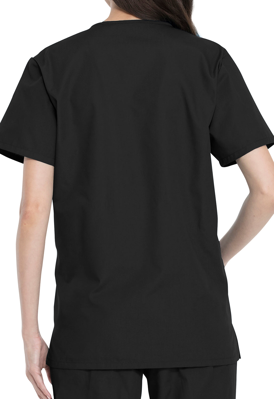 Unisex top en broek set met V-hals en taps toelopende broek met trekkoord