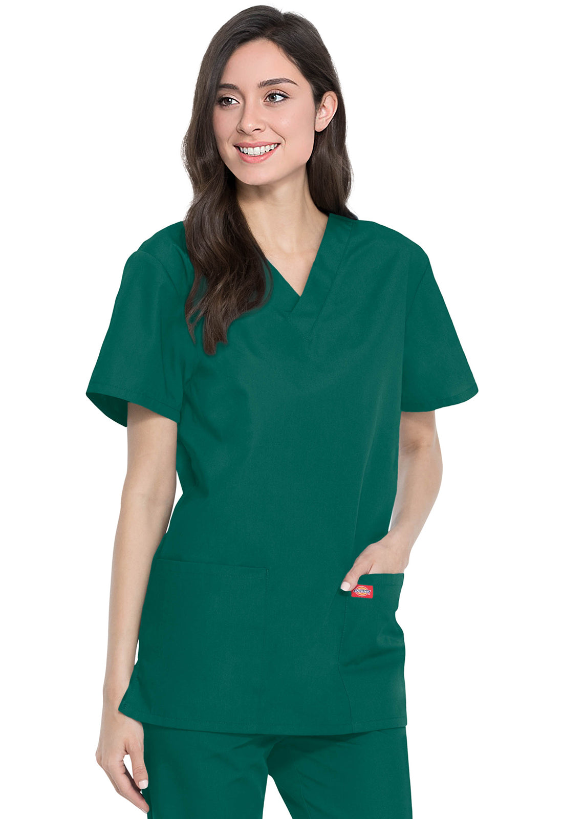 Unisex top en broek set met V-hals en taps toelopende broek met trekkoord