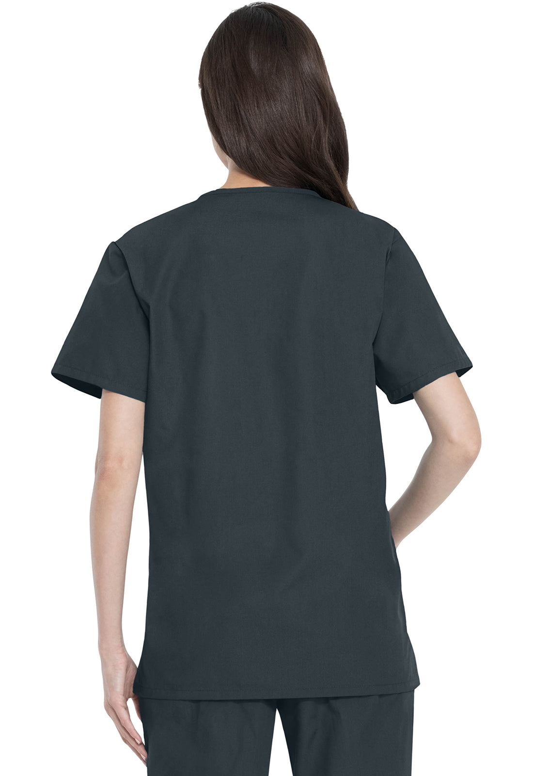 Unisex top en broek set met V-hals en taps toelopende broek met trekkoord