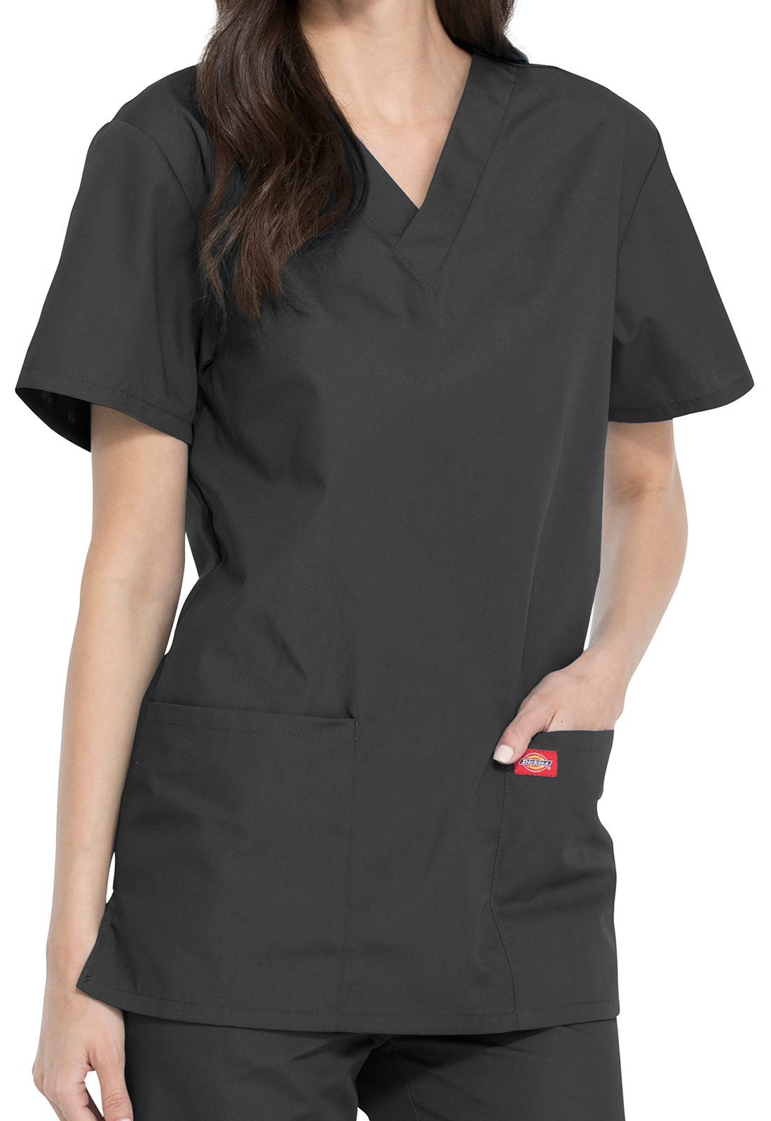 Unisex top en broek set met V-hals en taps toelopende broek met trekkoord