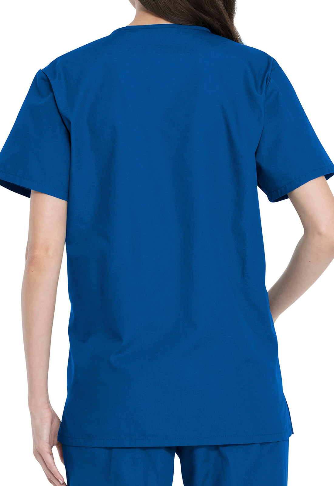 Unisex top en broek set met V-hals en taps toelopende broek met trekkoord