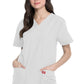 Unisex top en broek set met V-hals en taps toelopende broek met trekkoord
