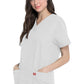 Unisex top en broek set met V-hals en taps toelopende broek met trekkoord